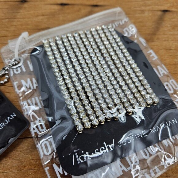 New Kitsch X Justine Marjan Classic Rhinestone Bobby Pins Set of 12 - Picture 3 of 6